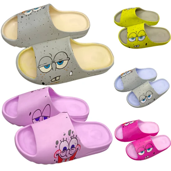 OEM EVA pantoufles plates antidérapantes chaussures souples intérieur maison pantoufles en gros été confortable diapositives sandales motif de dessin animé