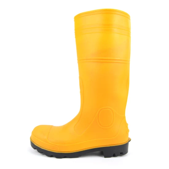 Bottes de pluie en PVC pour hommes avec embout en acier pour la sécurité au travail