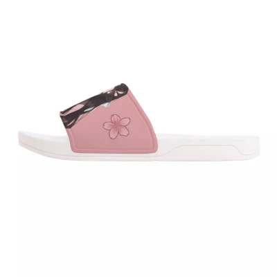 Jolies diapositives sandales pour enfants rose antidérapantes Anime impression pantoufles filles chaussures de plage en plein air blanc