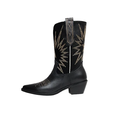 Broderie de mode femmes bottes occidentales dames bottines bottes de cow-boy