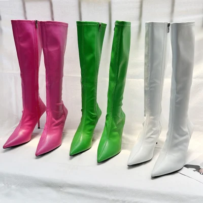 en stock bottines couleur bonbon bottes courtes chaudes et douces d'hiver